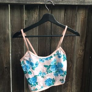 American Apparel Cropped Tank Foral Print🌸